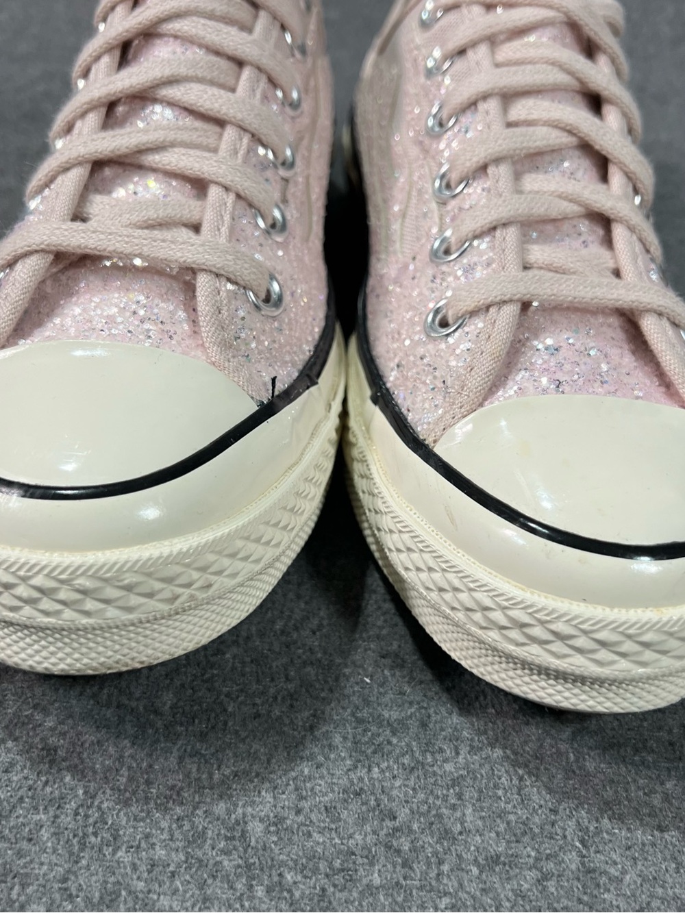 Converse Womens Chuck 70 All Star Low Pink Glitter Flames Y2K Bling Size 7 - Picture 5 of 10